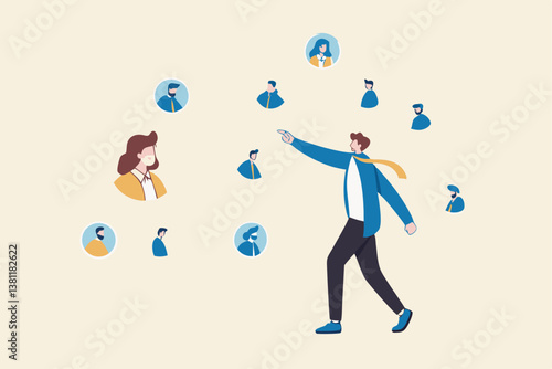 Reorganization or reorg to adjust, allocate resources, change team structure for efficiency, restructure organization, department and job roles concept, businessman ceo reorganize employee role chart.