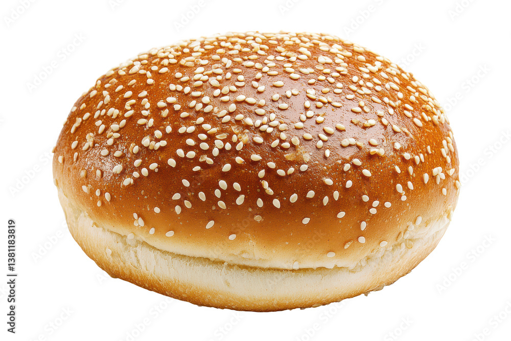 Golden Hamburger Bun With Sesame Seeds And Soft Texture Transparent Background Golden Hamburger Bun With Sesame Seeds And Soft Texture Transparent Background