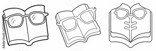 X-Ray Specs Outline Coloring Page Line Art Drawing Set