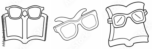 X-Ray Specs Outline Coloring Page Line Art Drawing Set