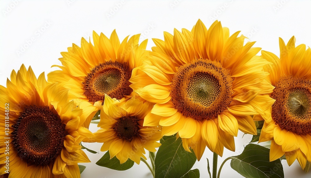 Fototapeta premium sunflowers isolated on white background