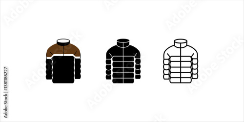 Obraz na plátně puffer jacket bomber icon sign vector vector illustration, pictogram isolated on white background