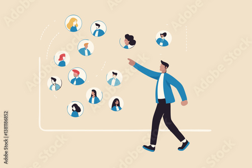 Reorganization or reorg to adjust, allocate resources, change team structure for efficiency, restructure organization, department and job roles concept, businessman ceo reorganize employee role chart.