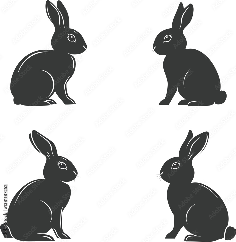 Fototapeta premium vector illustration of rabbits