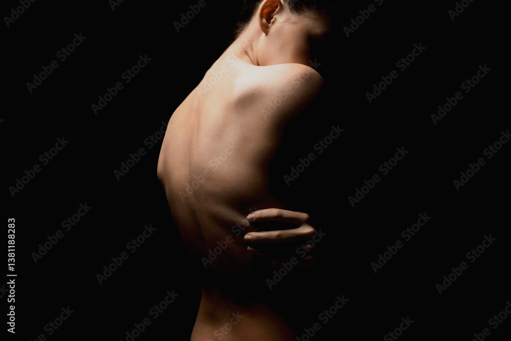 beautiful back of female body. Naked part of Woman