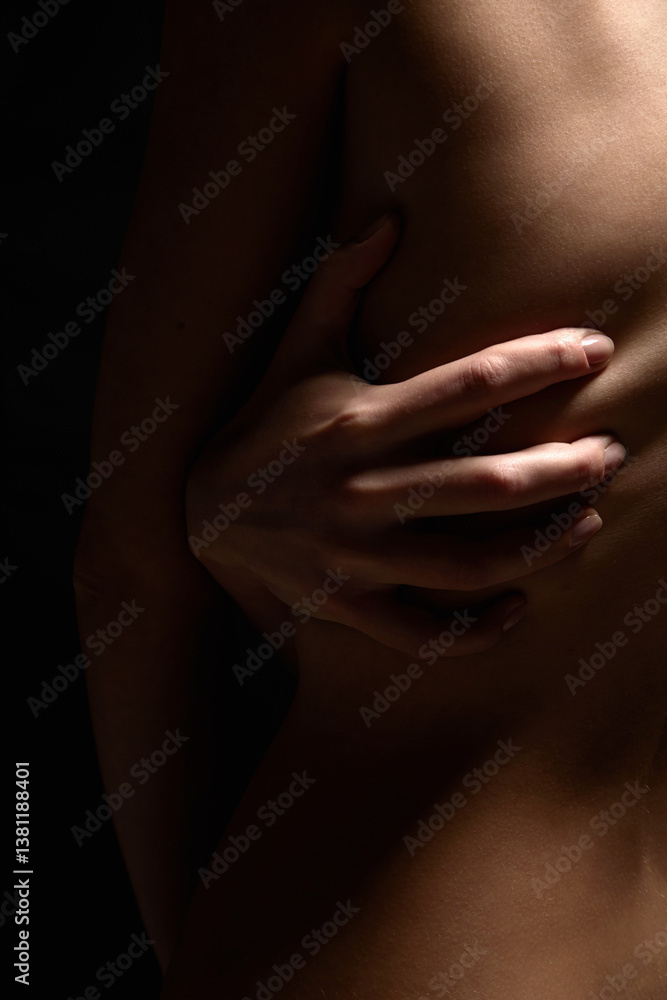 beautiful back of female body. Naked part of Woman
