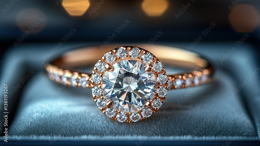 Sparkling Diamond Ring in Rose Gold Setting Sparkling Diamond Ring in Rose Gold Setting