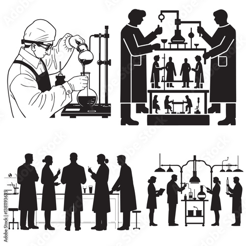 Wallpaper Mural Silhouette of lab experiment Torontodigital.ca