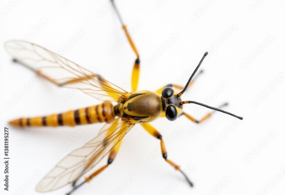 A close up of a wasp on a white background A close up of a wasp on a white background