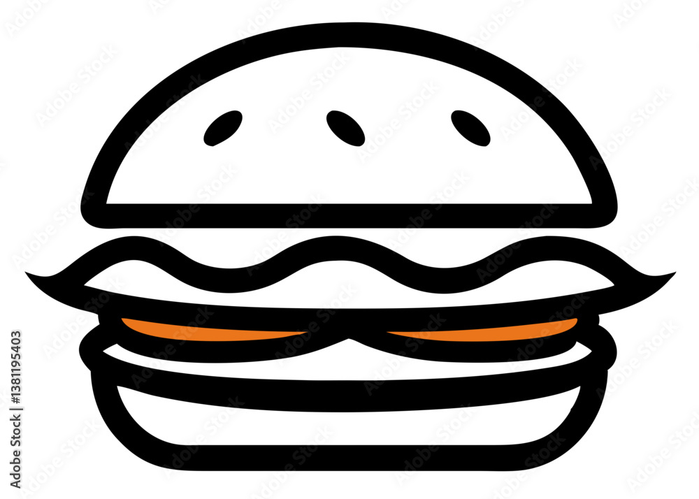 Delicious burger silhouette Delicious burger silhouette