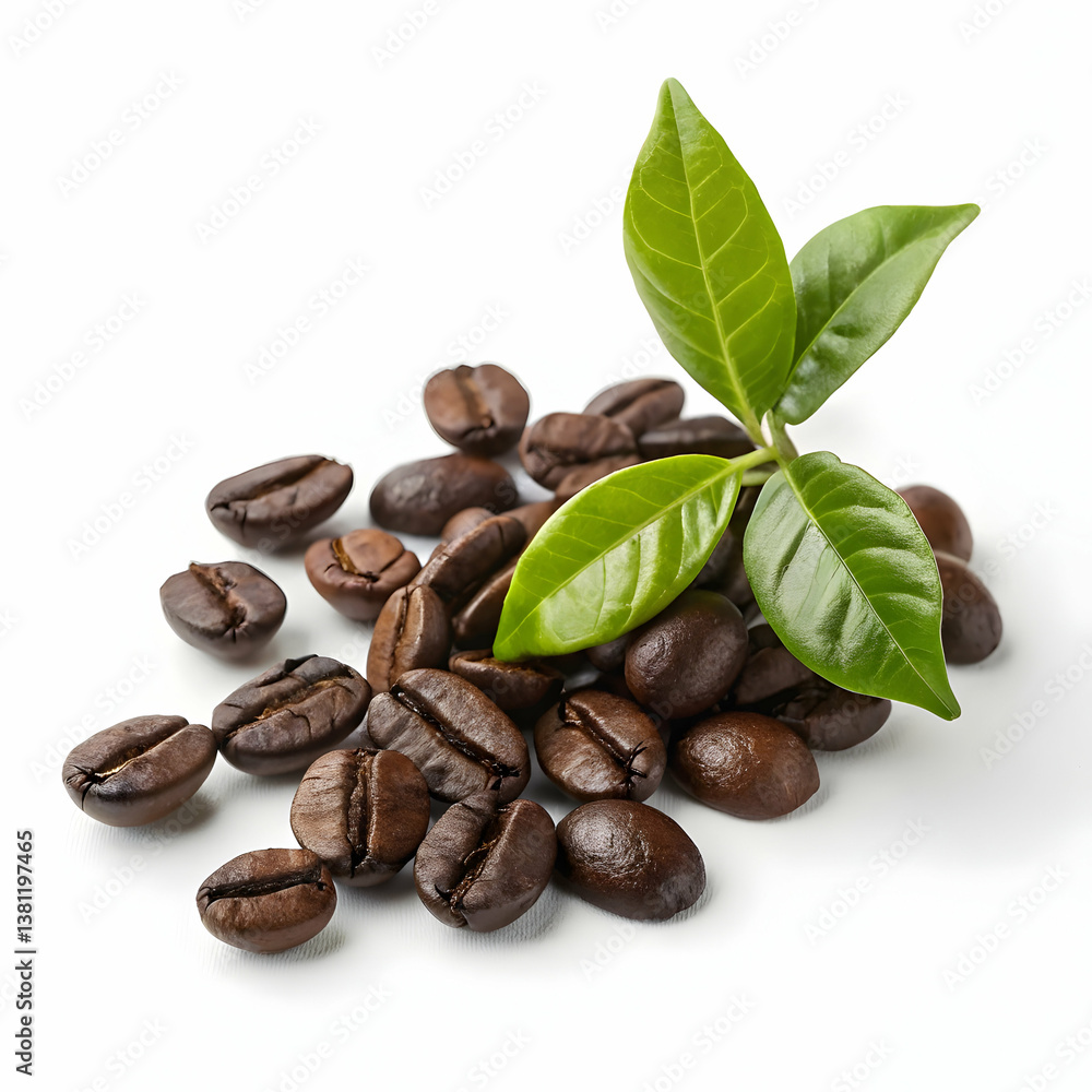Obraz premium Coffee beans isolated on a white background