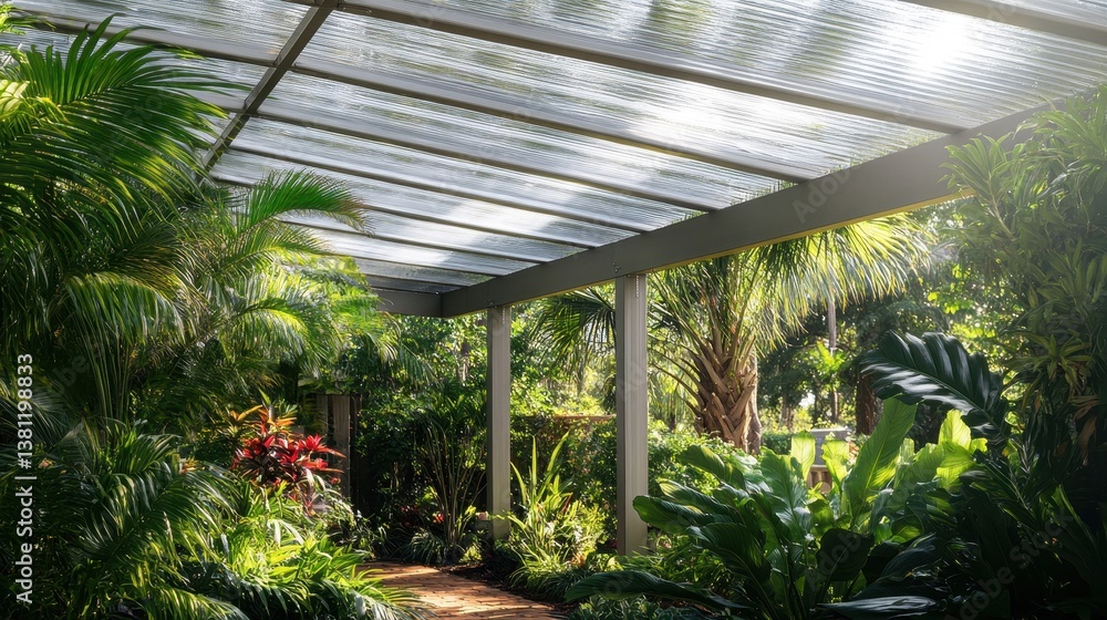 Fototapeta premium Lush Indoor Garden with Natural Light and Greenery