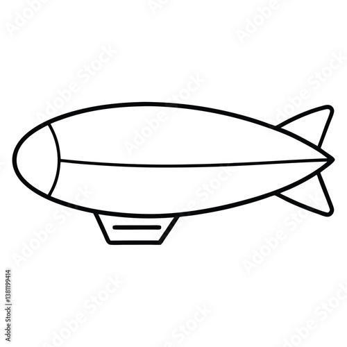 Simple Blimp Line Art Icon  Clean Design for Aerial Projects