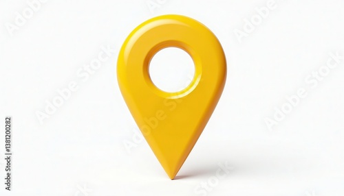 Glossy Yellow Map Pointer on White Background Perfect for Designers. A yellow map pointer on a white background. Free Download Glossy Yellow Map Pointer on White Background Perfect for Designers. A yellow map pointer on a white background. - GFXLoad