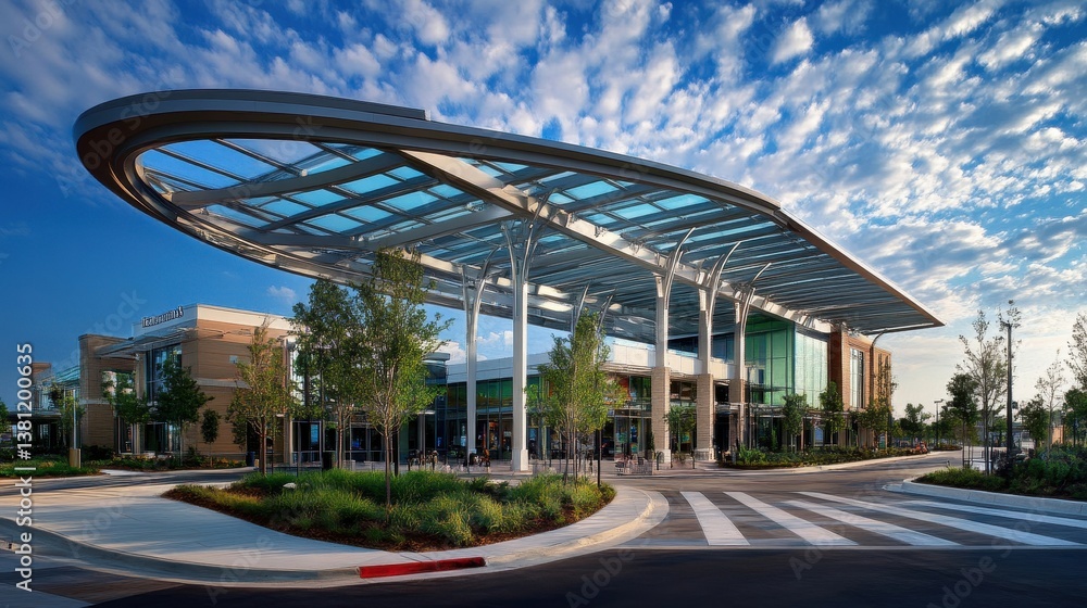 Naklejka premium Modern Architectural Design of a Shopping Center