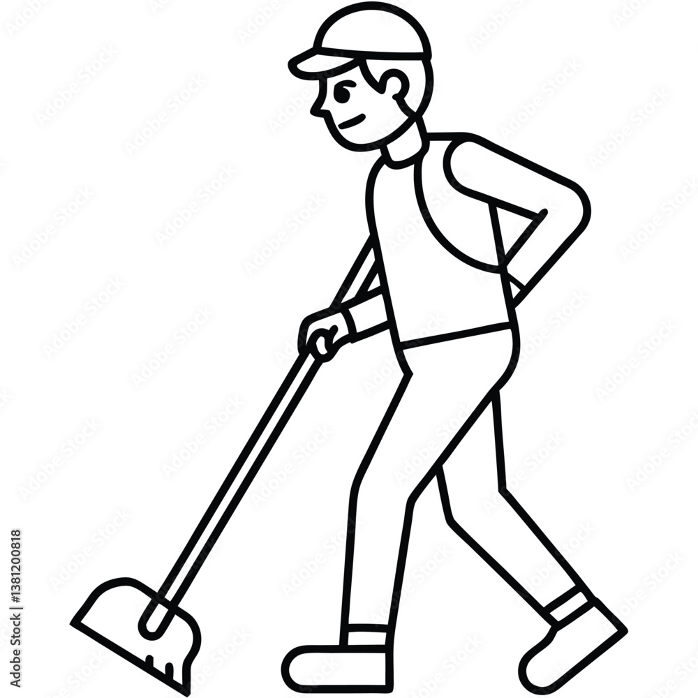 Street Sweeper Line Art Icon Perfect for Urban Infrastructure & Design Projects Street Sweeper Line Art Icon Perfect for Urban Infrastructure & Design Projects