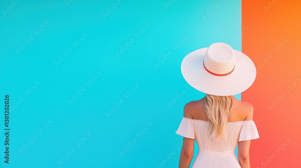 Fototapeta premium Minimalist Elegant fashion photography with a minimalist backdrop.