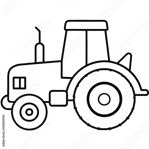 Tractor Line Art Vector  Sleek & Minimalist Design