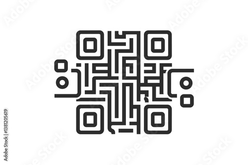 Qr code icon, vector graphics