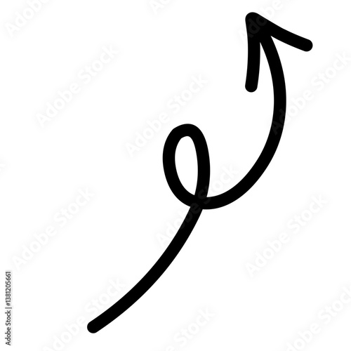 Hand Drawn Arrow, Monoline Arrow Doodle