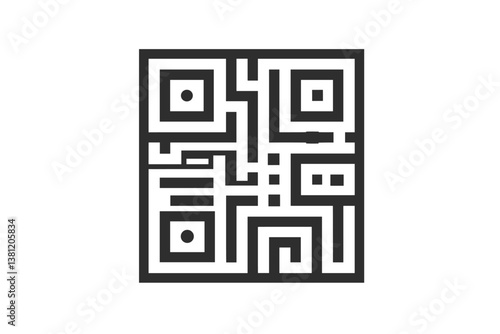 Qr code icon, vector graphics