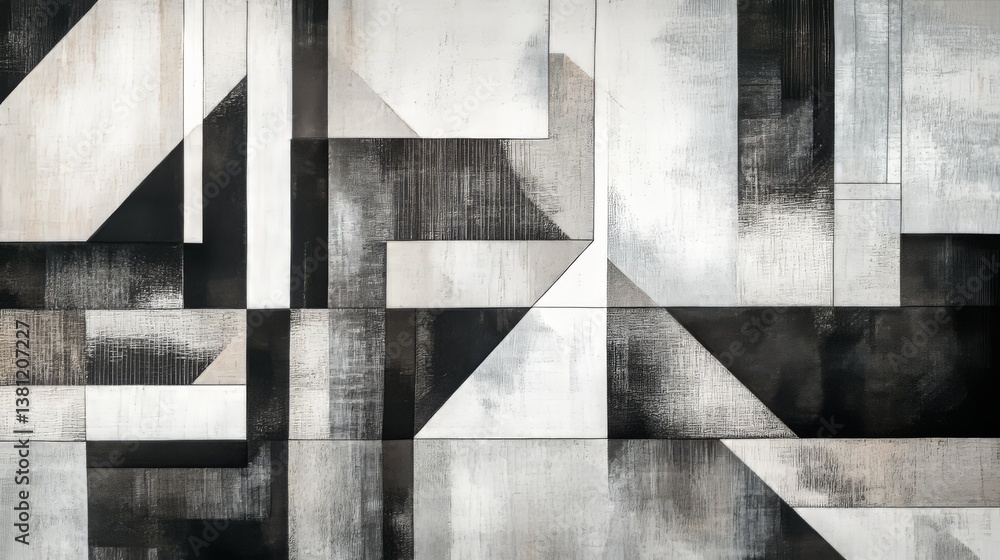 Modern abstract stitch pattern in shades of gray and white with geometric shapes, bold lines, and edgy urban design elements, perfect for contemporary backgrounds and design projects Modern abstract stitch pattern in shades of gray and white with geometric shapes, bold lines, and edgy urban design elements, perfect for contemporary backgrounds and design projects