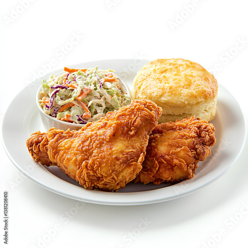  fried chicken breast combo meal, served with coleslaw