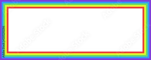 Rainbow colored line in the shape of a geometric rectangle with corners.