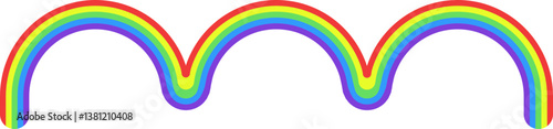 Rainbow colored line with a jouncing (up and down) movement.