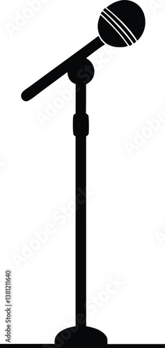 Microphone Stand silhouette vector,Microphone clip art
