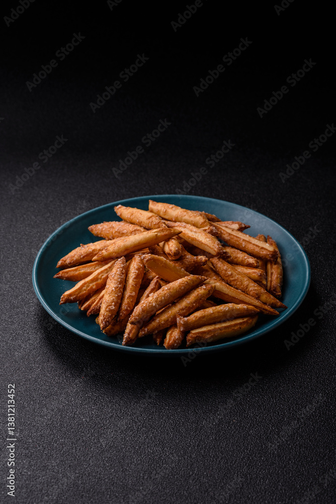 Fototapeta premium Cinnamon flavored biscuits or breadsticks