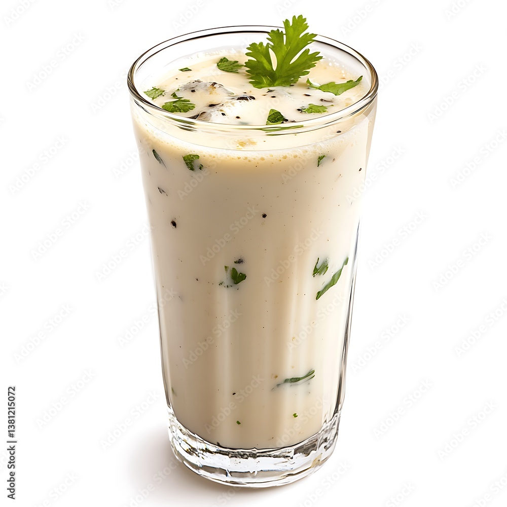 A Tall Glass of Chilled Chaas Buttermilk with Cucumber A Tall Glass of Chilled Chaas Buttermilk with Cucumber