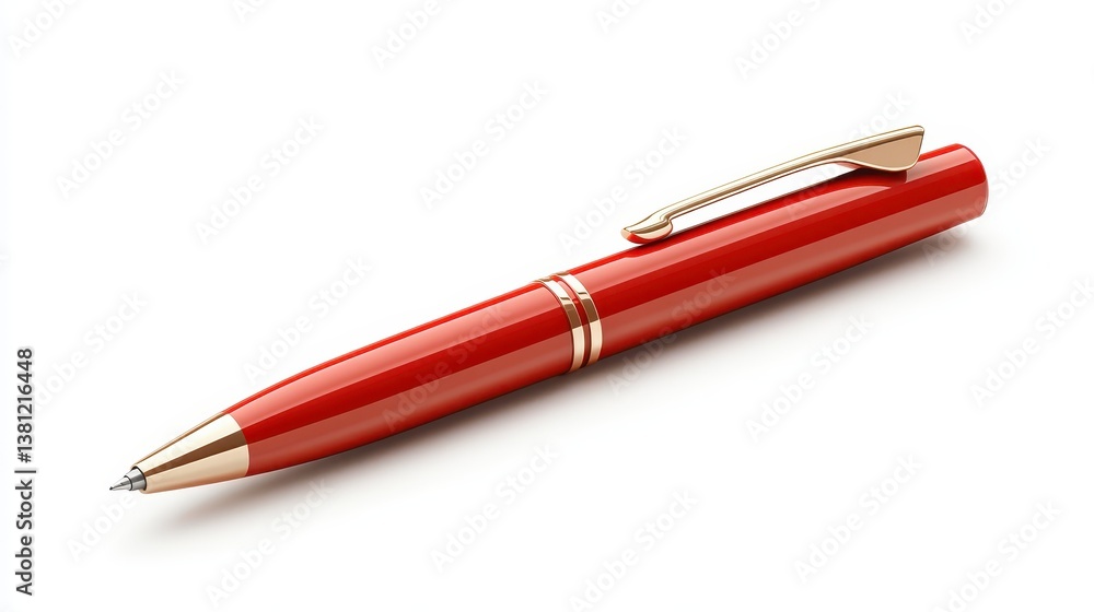 Luxurious red and gold pen, a sophisticated writing instrument for professionals Luxurious red and gold pen, a sophisticated writing instrument for professionals