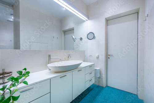 Wallpaper Mural Modern bathroom design with minimalist decor and natural light in a cozy home environment. Torontodigital.ca