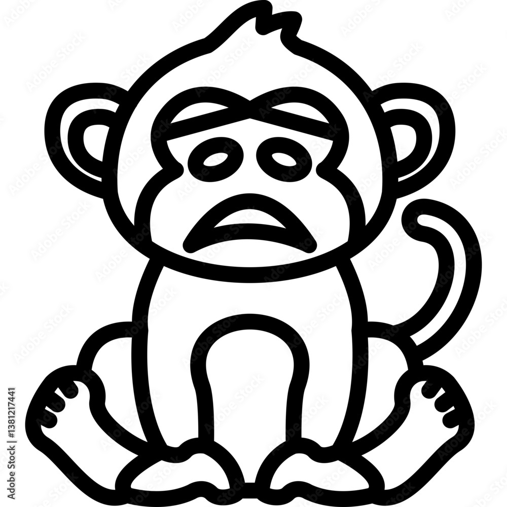 Fototapeta premium Sick Monkey Icon