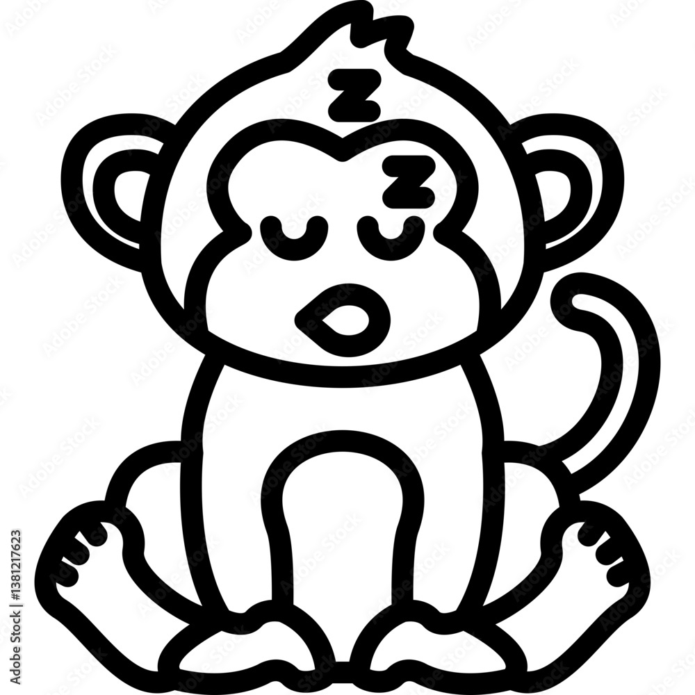 Fototapeta premium Sleeping Monkey Icon