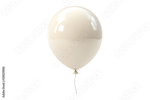 white beige balloon isolated on white or transparent background.