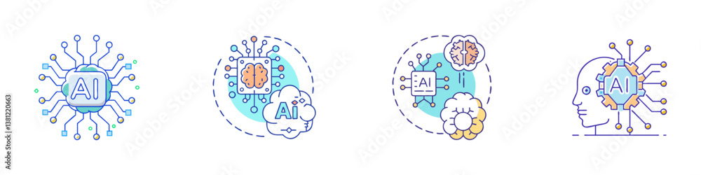 Artificial Intelligence Concepts Illustrated with Circuitry Brain and Technology Integration Artificial Intelligence Concepts Illustrated with Circuitry Brain and Technology Integration