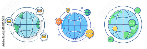 Global Communication Network Email Messaging Worldwide Internet Connections