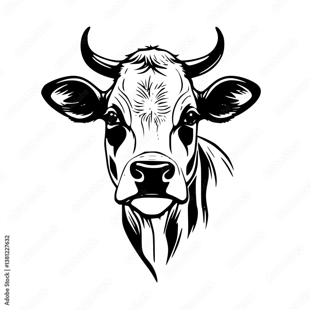 Fototapeta premium cow head vector
