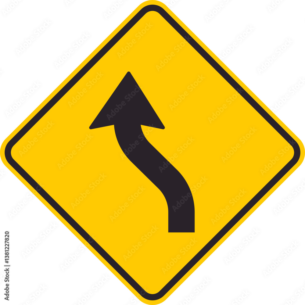 Yellow rhombus traffic sign that instructs drivers to turn left at the next intersection. Yellow rhombus traffic sign that instructs drivers to turn left at the next intersection.
