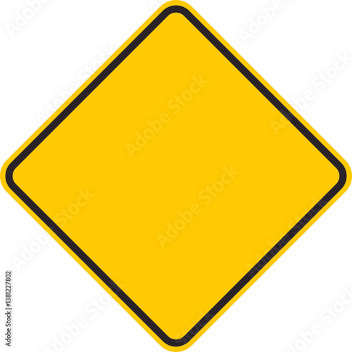 Blank yellow diamond road sign to add additional information.