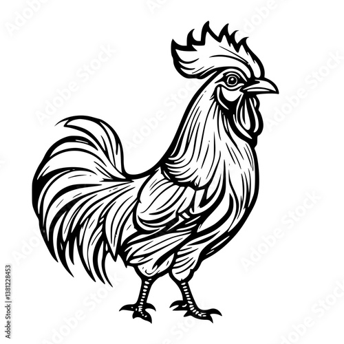 rooster isolated on white background