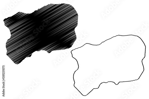 Rudolf island (Russia, Russian Federation, Franz Josef Land archipelago) map vector illustration, scribble sketch Crown Prince Rudolf Land map