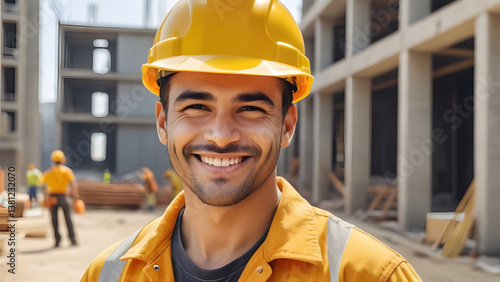 Construction Worker Portrait with Optimism and Professionalism