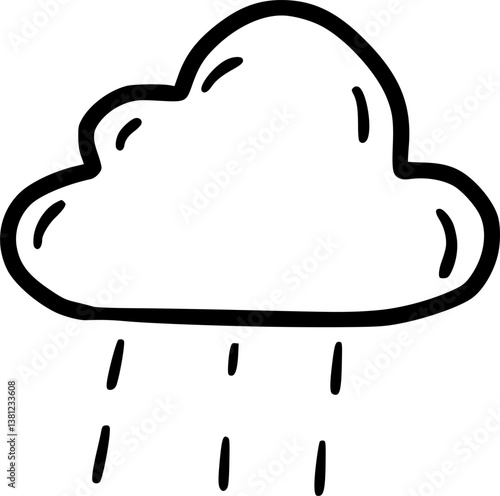 Weather cloud, atmospheric symbol.