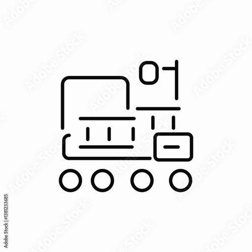 hospital clinic bed icon sign vector