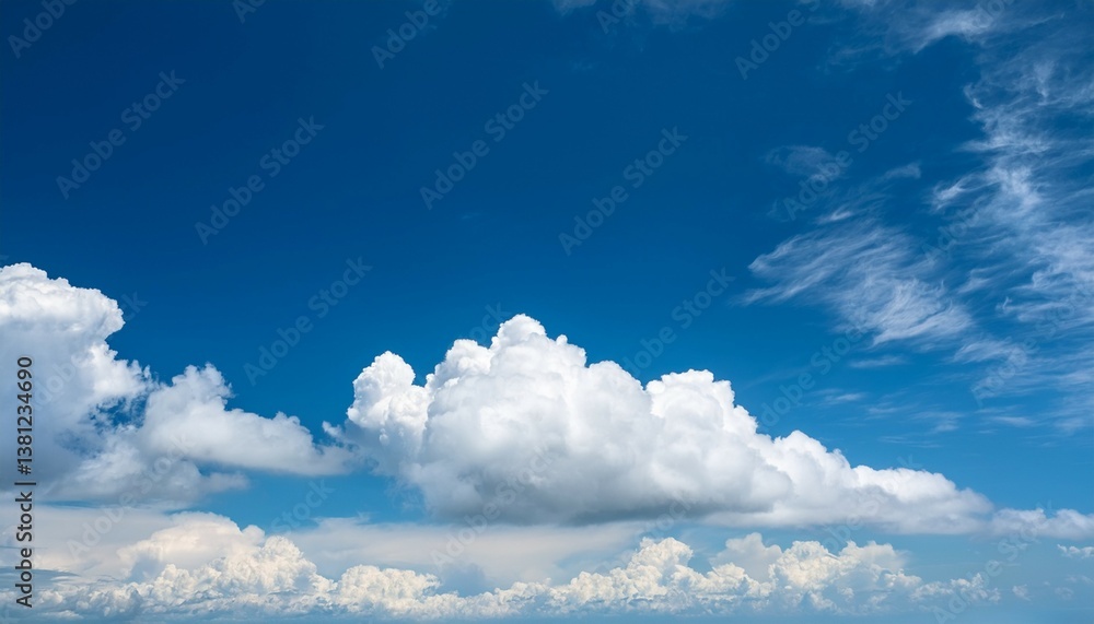 Fototapeta premium blue sky with beautiful natural white clouds