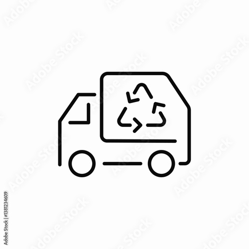 recycling vehicle icon sign vector