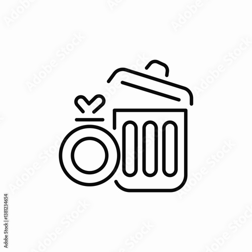 ring lid bin icon sign vector